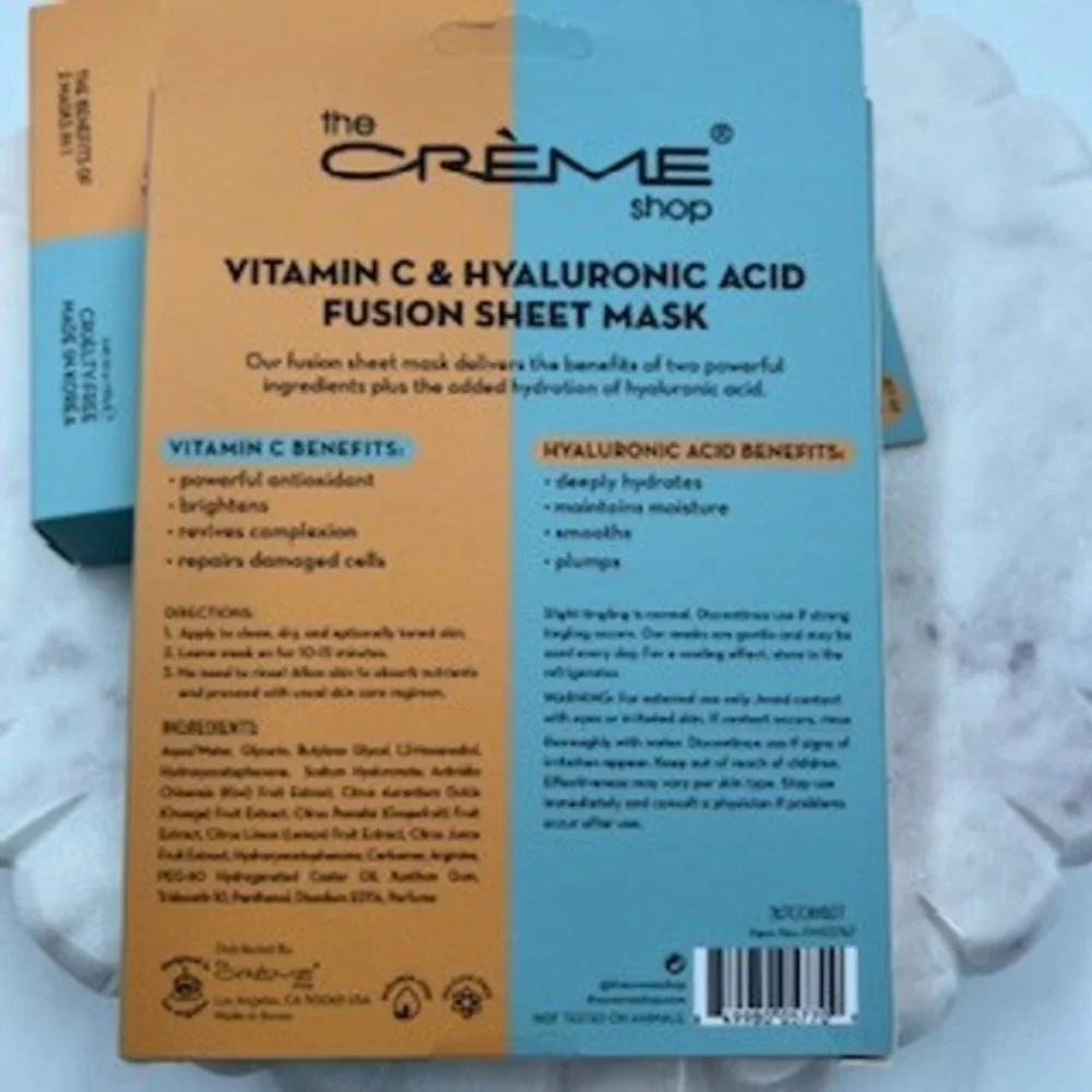 The Creme Shop Vitamin‎ C Hyaluronic Acid Fusion Sheet Mask Set of 10